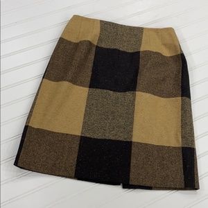 Talbots Brown Checkered Wool Skirt - sz 6